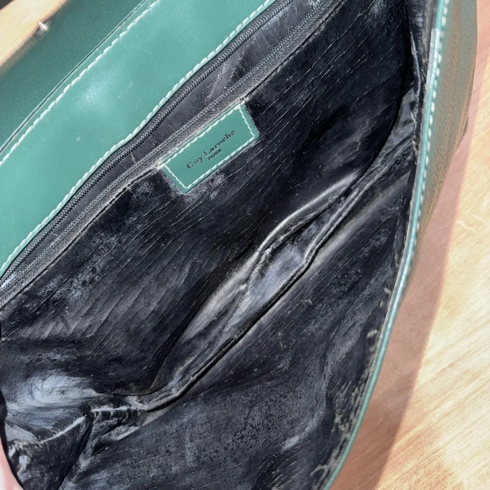 Guy Laroche Dark Green Envelope Clutch